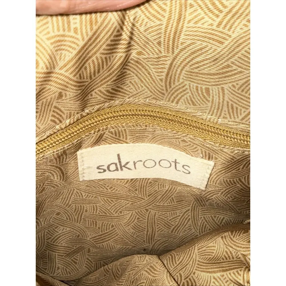 Sakroots Women's Black White Pocketbook Crossbody Messenger Bag Peace 9” X 8”